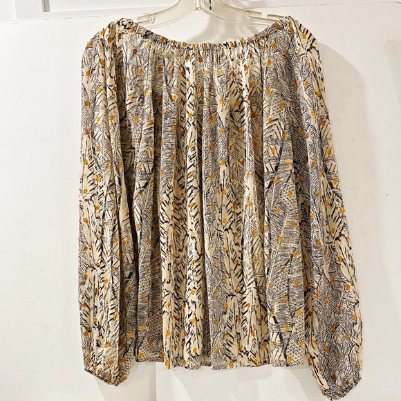 Lovestitch Womens Off Shoulder Blouse Multi Sparkle Print Long Sleeve Hi Low S/M - Picture 7 of 9